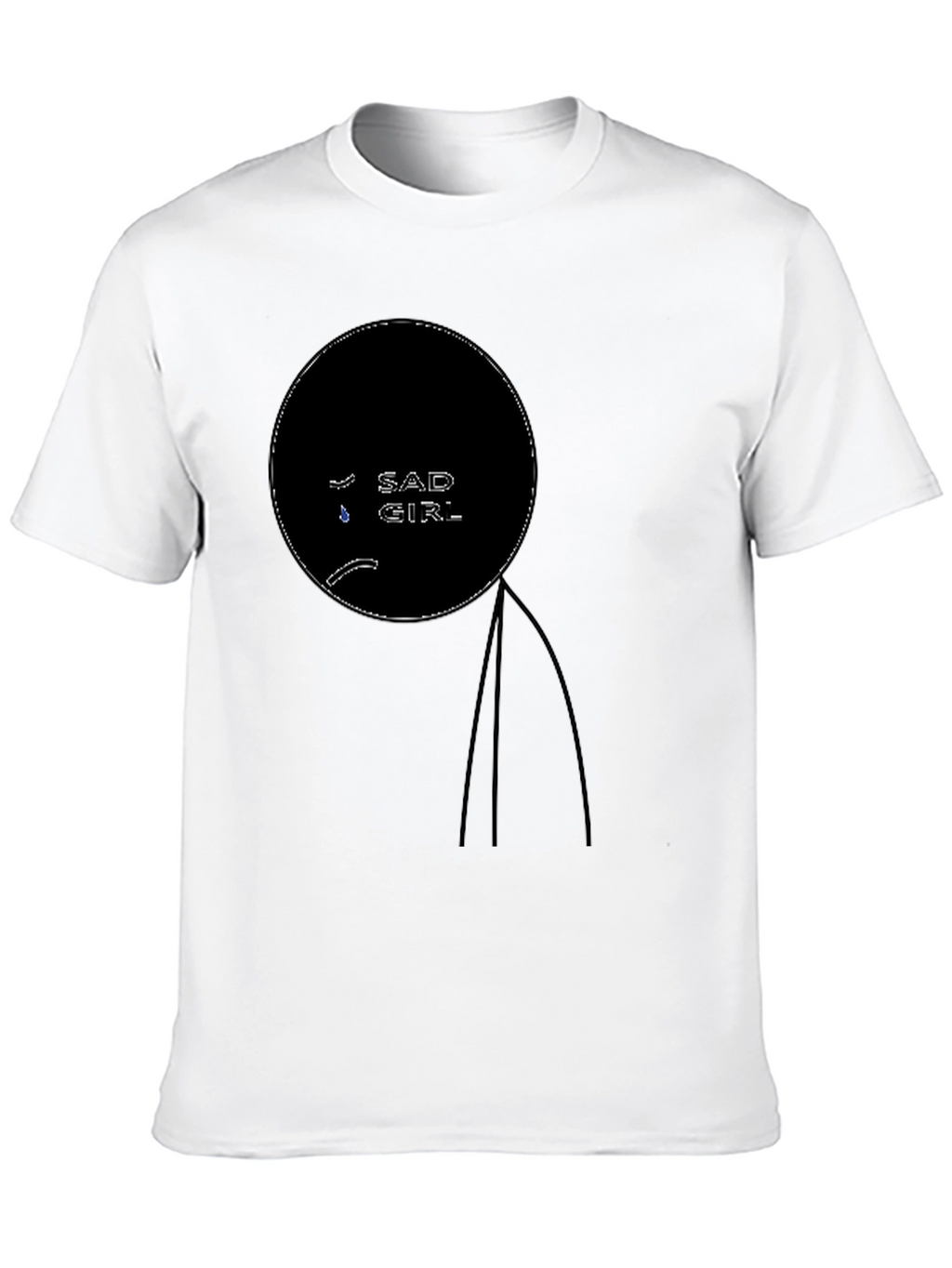 Sad Girl Graphic Tee - Stylish Black T-Shirt