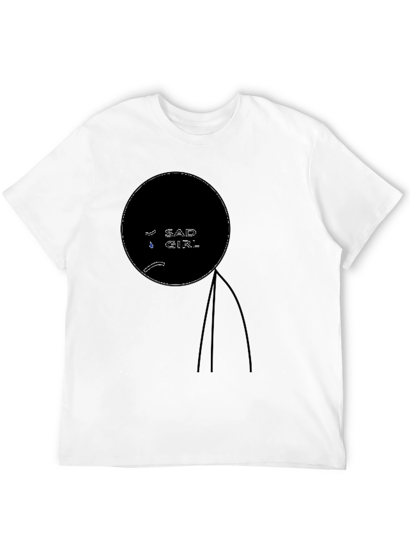 Sad Girl Graphic Tee - Stylish Black T-Shirt