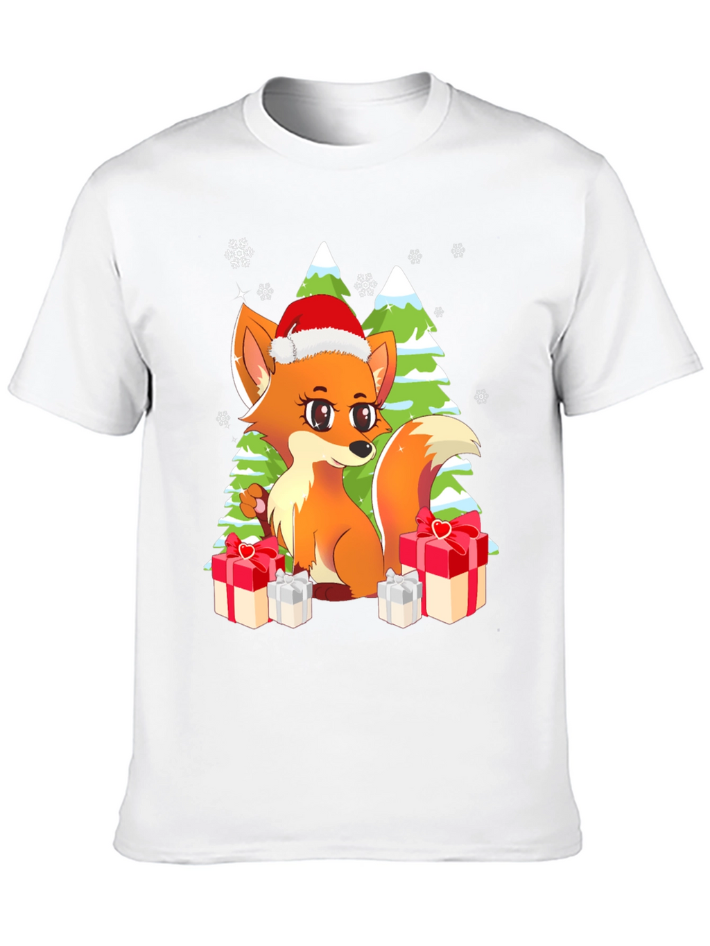 Festive Fox Graphic Tee - Holiday Gift