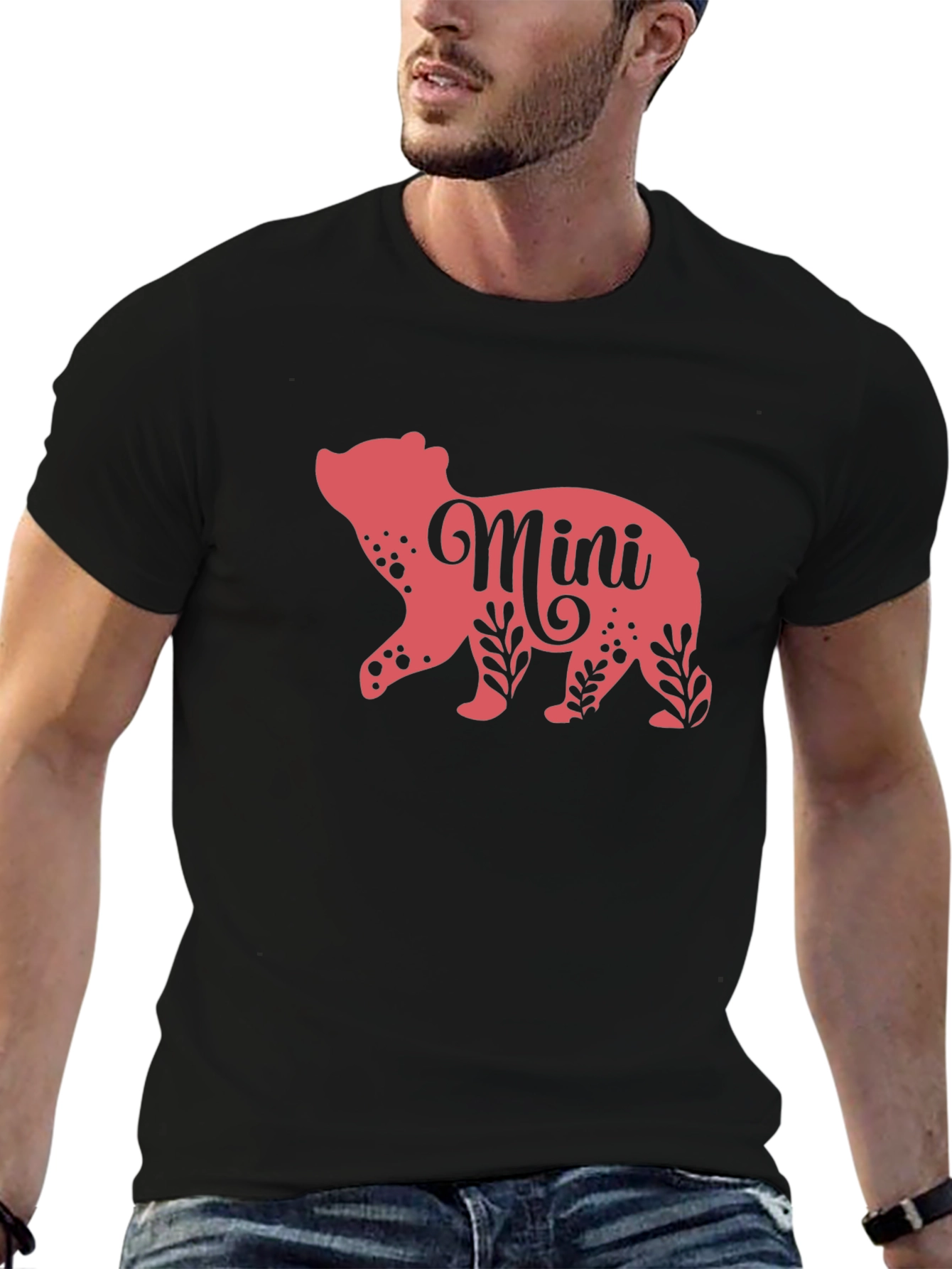 Mini Bear Graphic Tee - Trendy Casual Wear