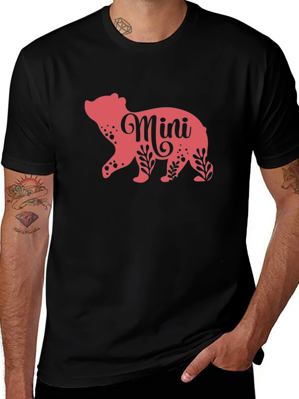 Mini Bear Graphic Tee - Trendy Casual Wear