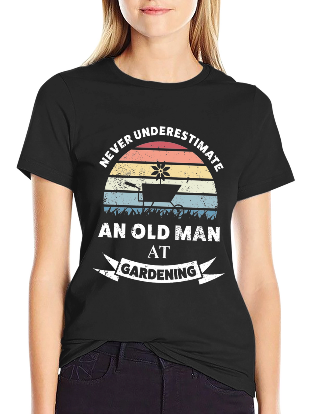 Never Underestimate Old Man Gardening T-Shirt