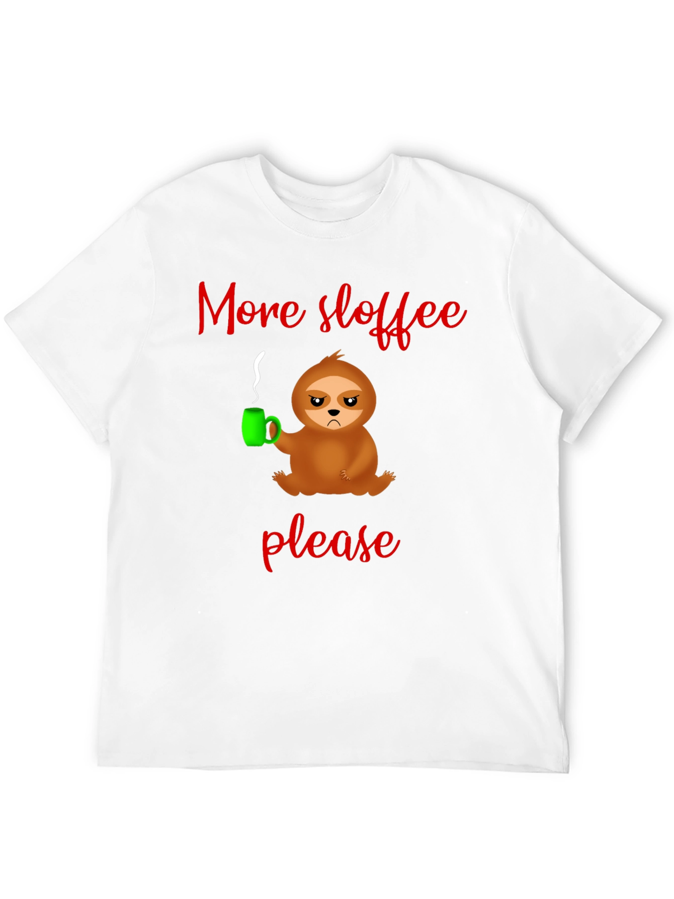 More Sloffee Please Sloth Graphic Tee - Black Cotton T-Shirt