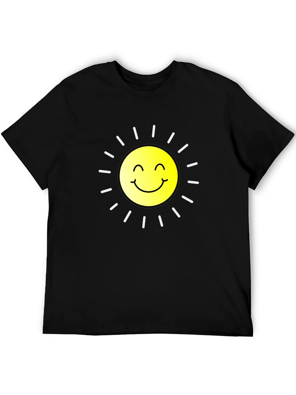 Smiling Sun Graphic Black T-Shirt
