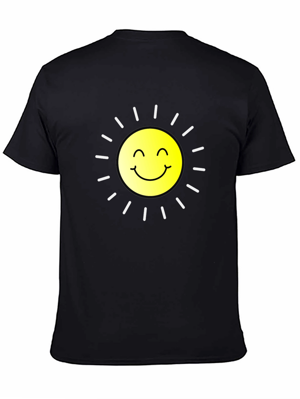 Smiling Sun Graphic Black T-Shirt