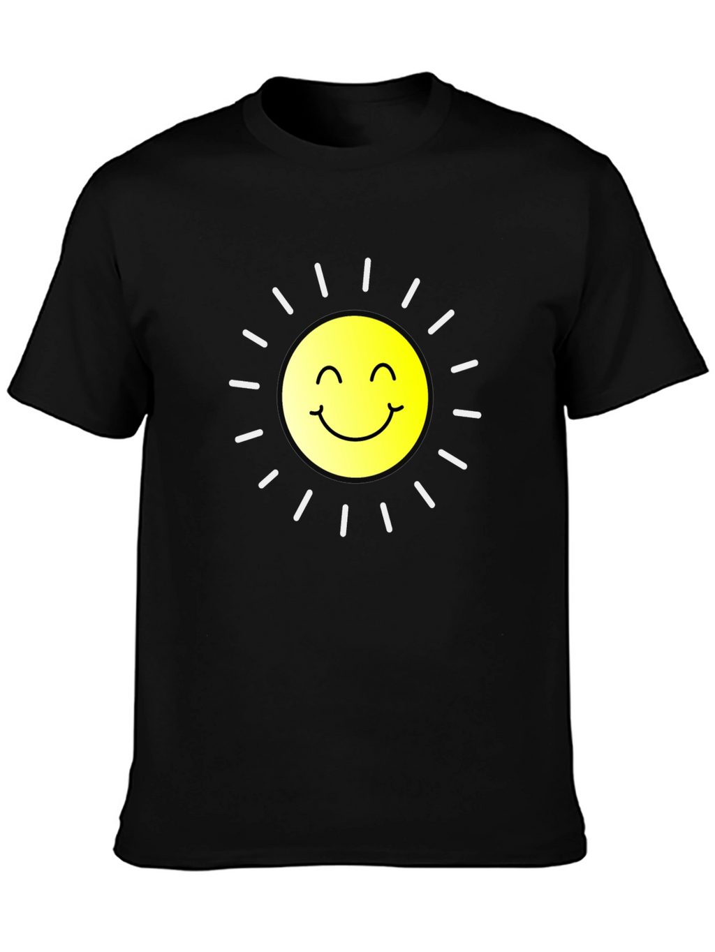 Smiling Sun Graphic Black T-Shirt