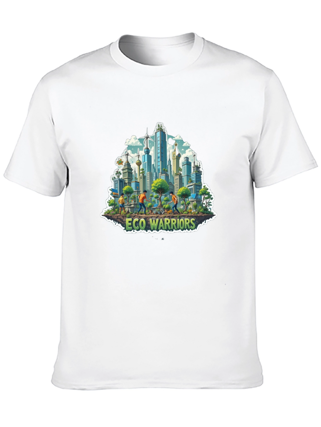 Eco Warriors Graphic Tee - Cityscape Design