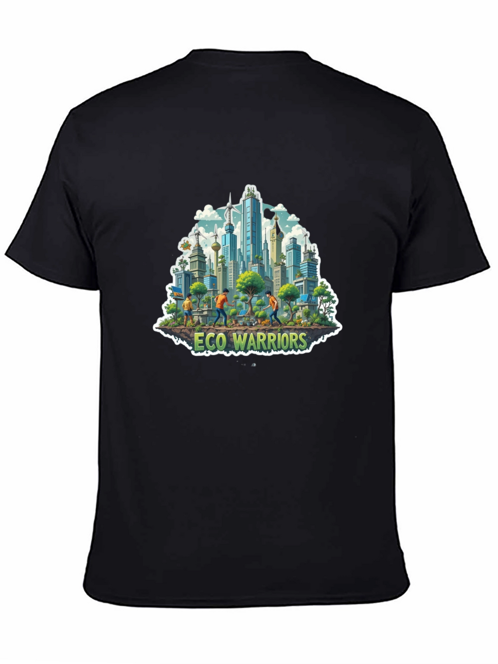 Eco Warriors Graphic Tee - Cityscape Design