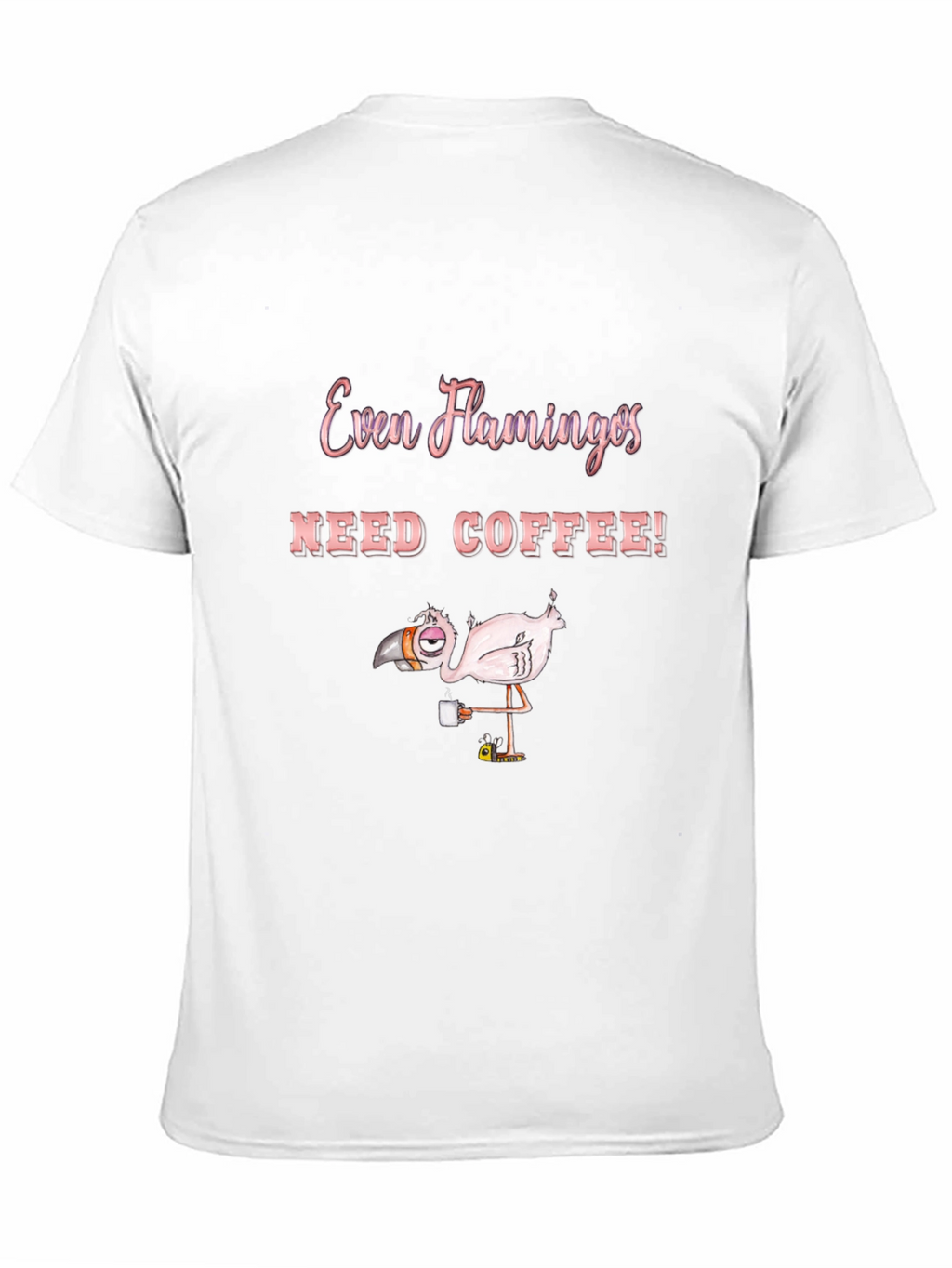 Funny Flamingo Coffee Lover Graphic T-Shirt