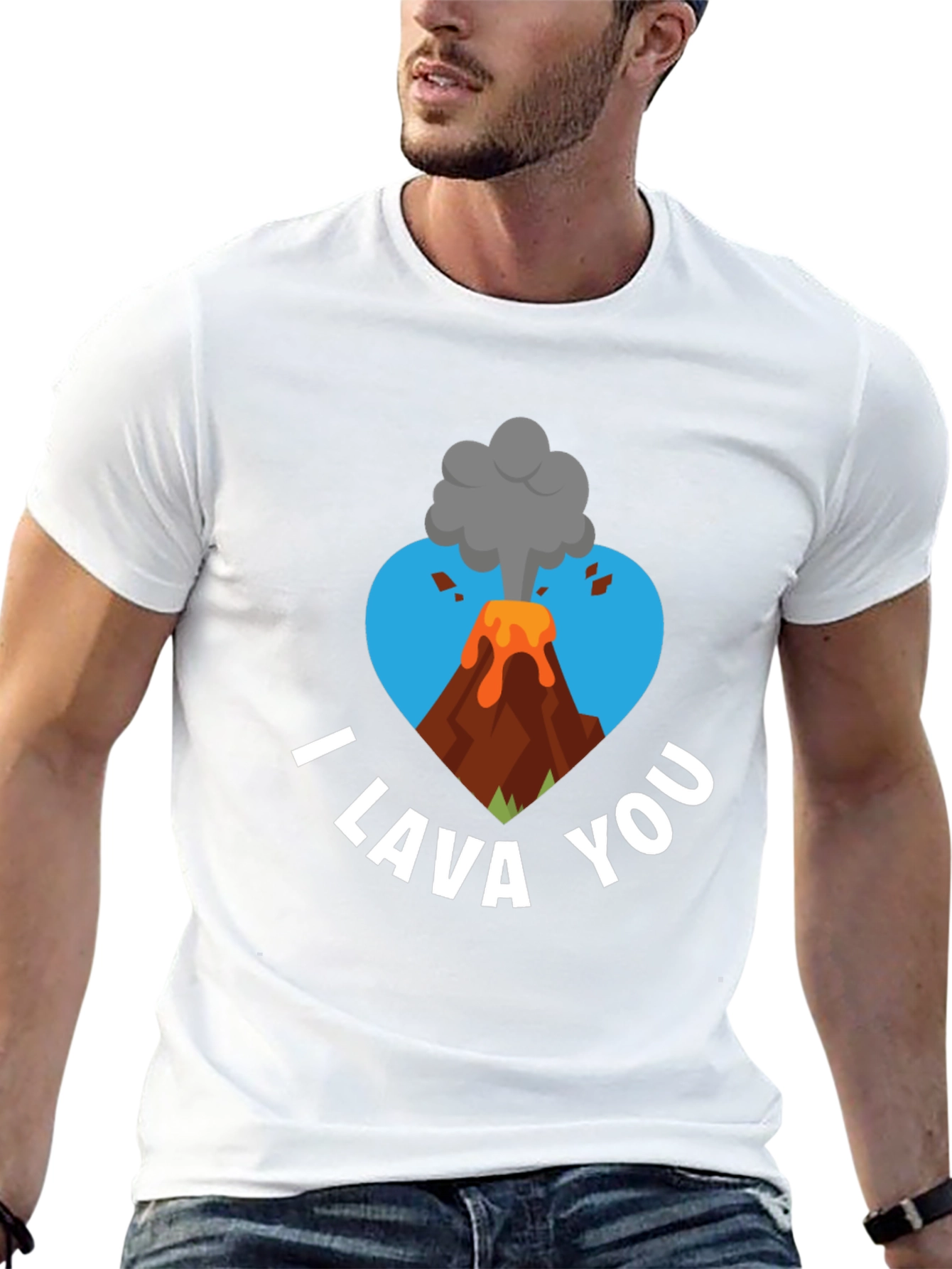 I Lava You Graphic Tee - Volcano Heart Design