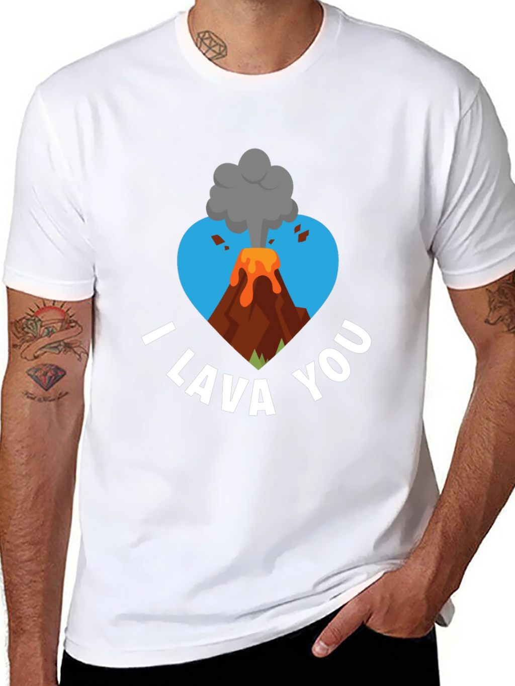 I Lava You Graphic Tee - Volcano Heart Design