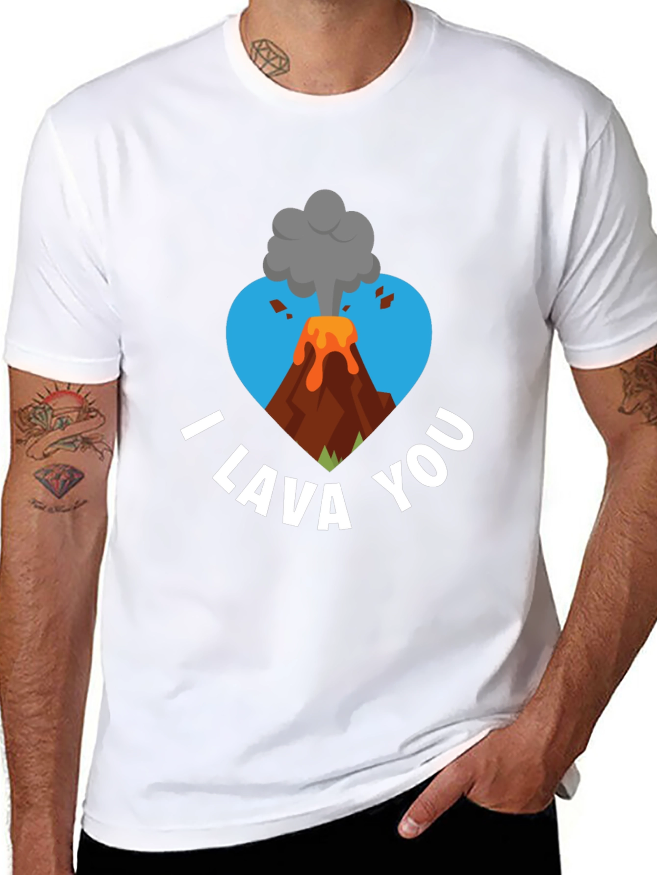 I Lava You Graphic Tee - Volcano Heart Design
