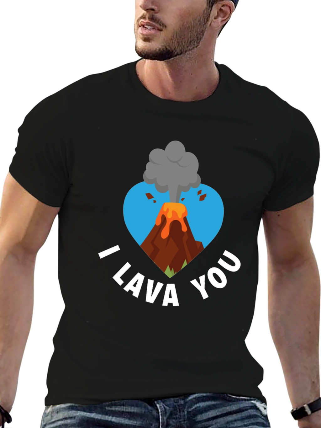 I Lava You Graphic Tee - Volcano Heart Design