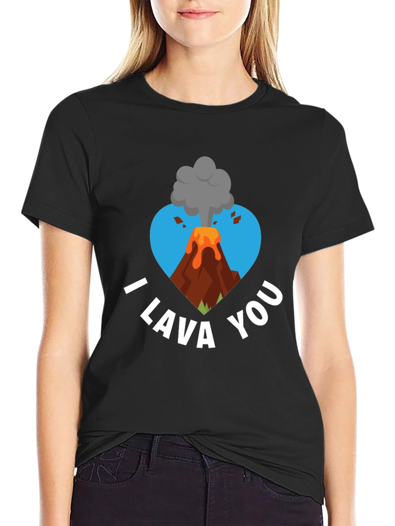 I Lava You Graphic Tee - Volcano Heart Design