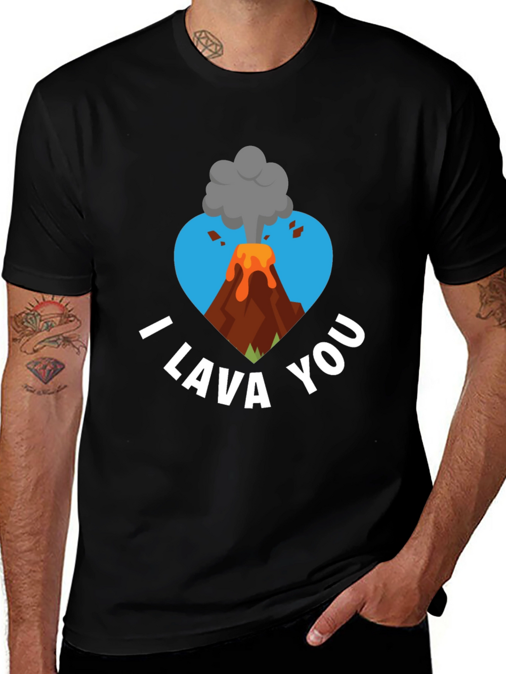 I Lava You Graphic Tee - Volcano Heart Design
