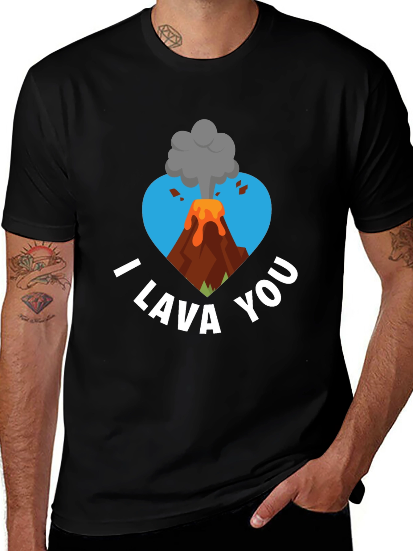 I Lava You Graphic Tee - Volcano Heart Design
