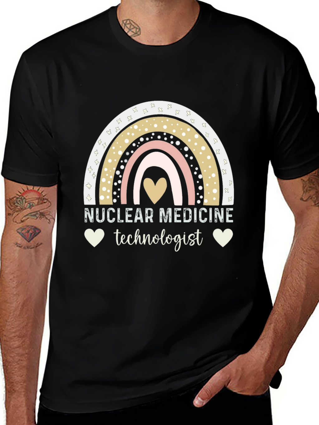 Nuclear Medicine Technologist Rainbow Heart T-Shirt