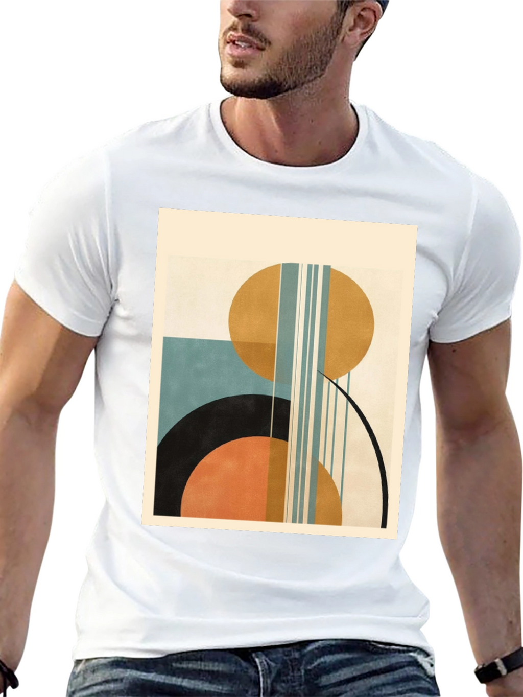 Geometric Art Print Tee - Modern Style