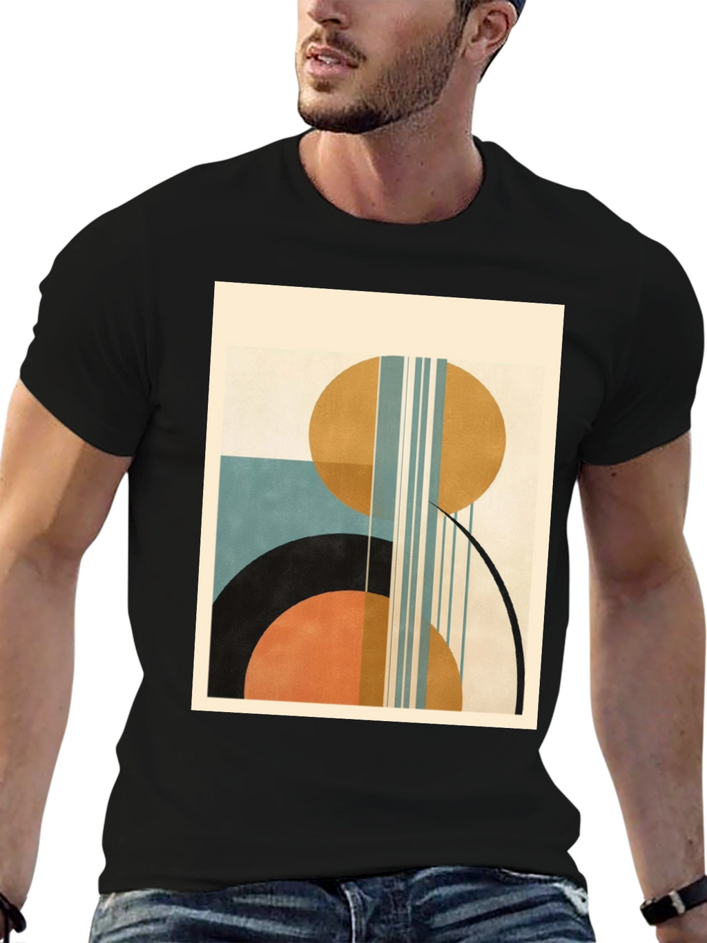 Geometric Art Print Tee - Modern Style