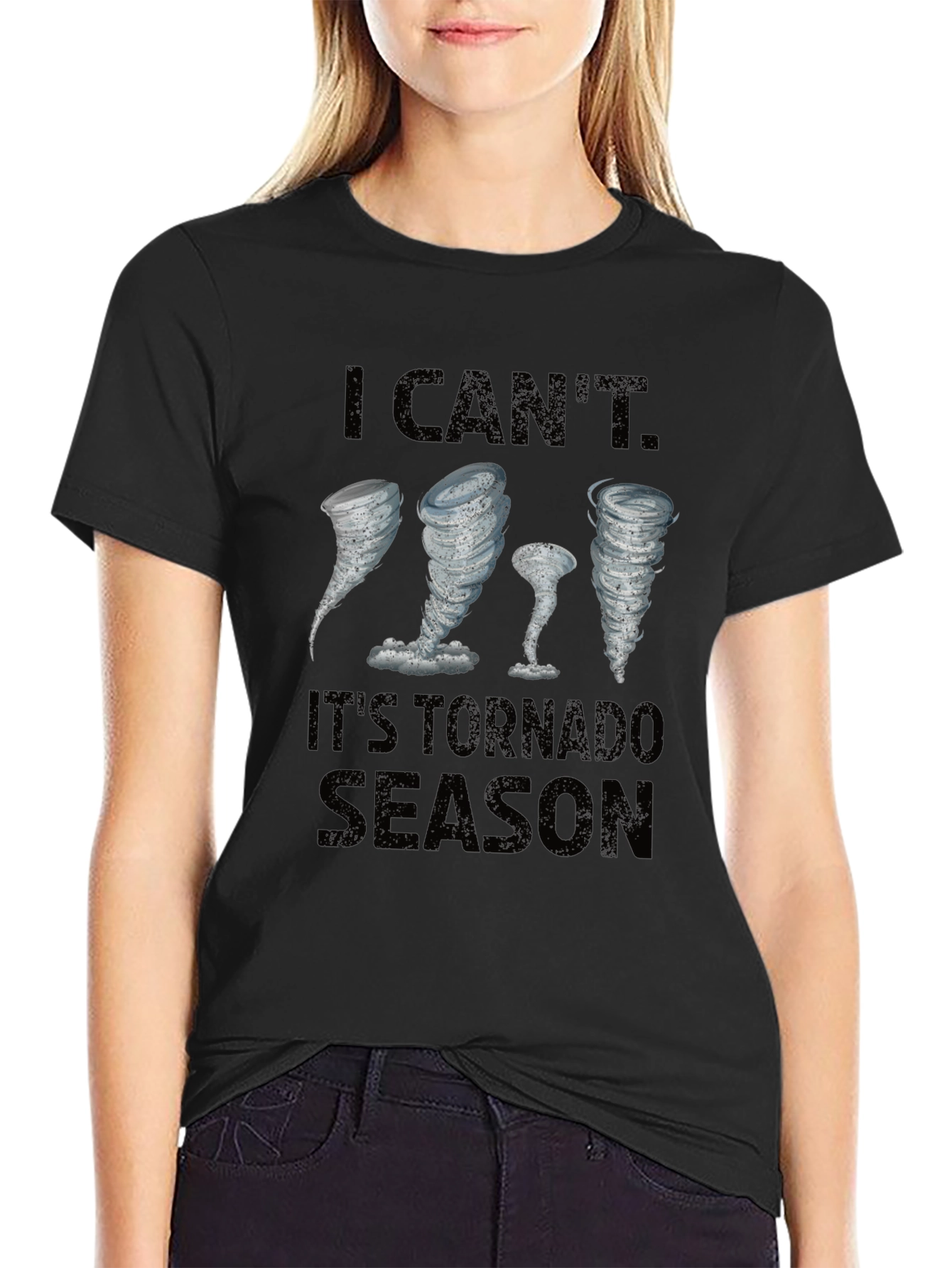 Tornado Season Graphic T-Shirt - Black Cotton Tee