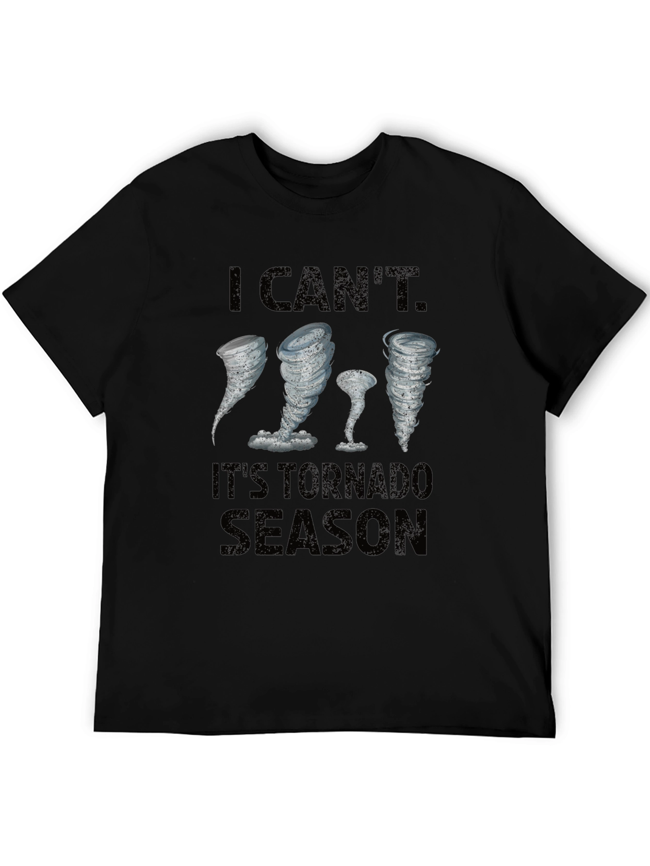 Tornado Season Graphic T-Shirt - Black Cotton Tee