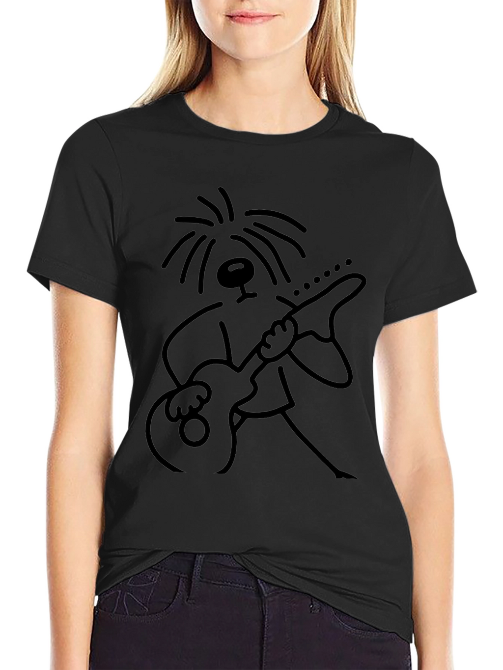 Guitar Player Graphic Tee - Black
