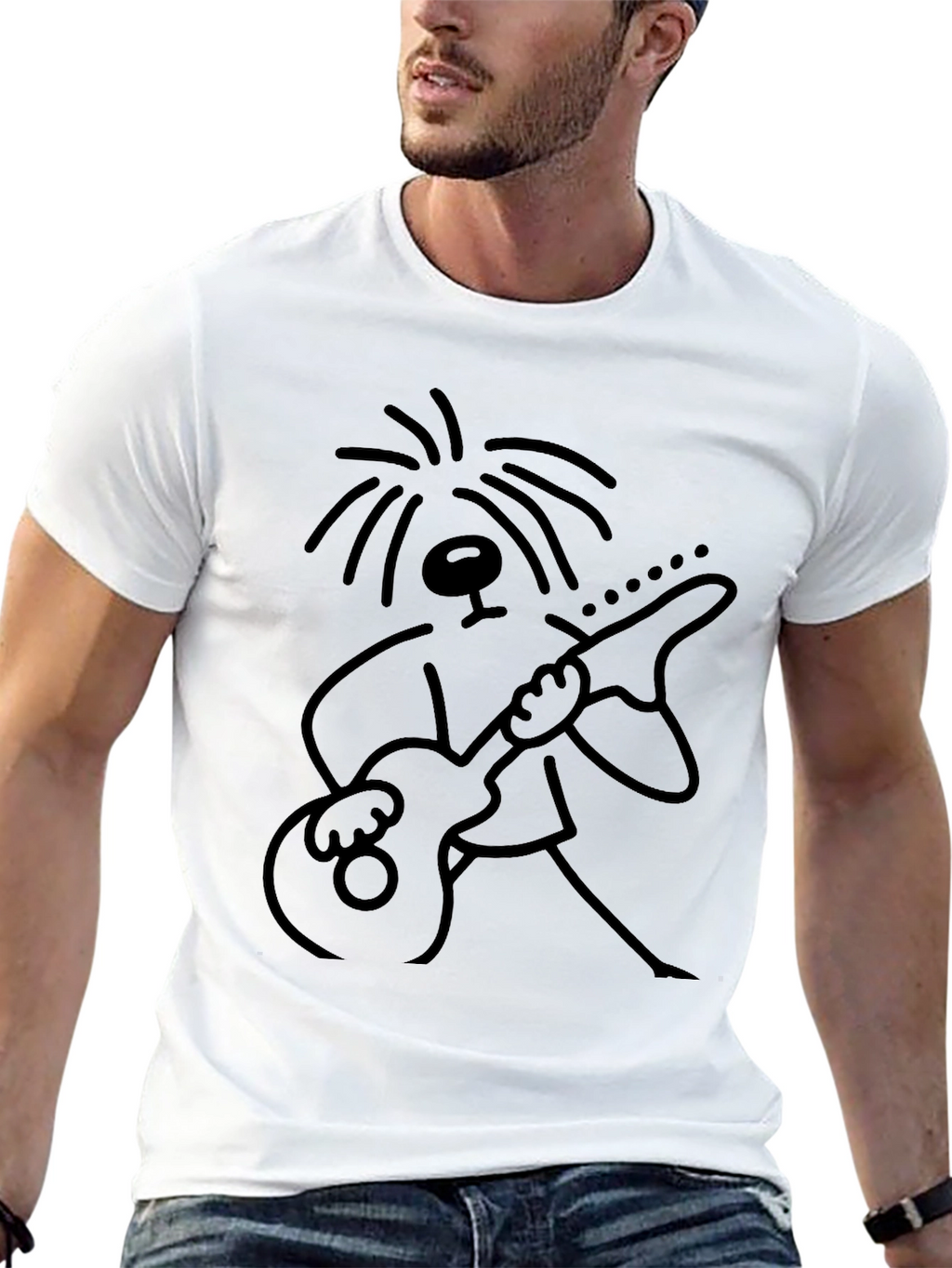 Guitar Player Graphic Tee - Black