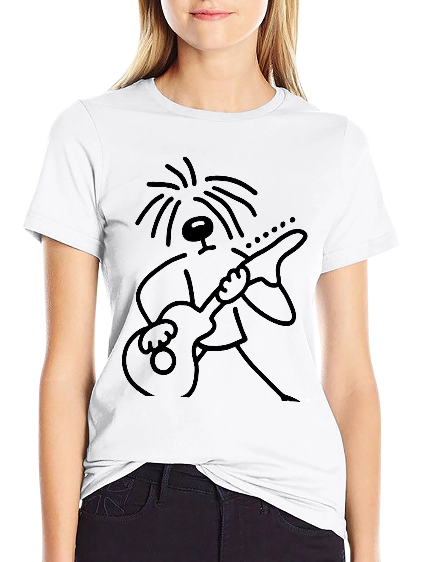 Guitar Player Graphic Tee - Black