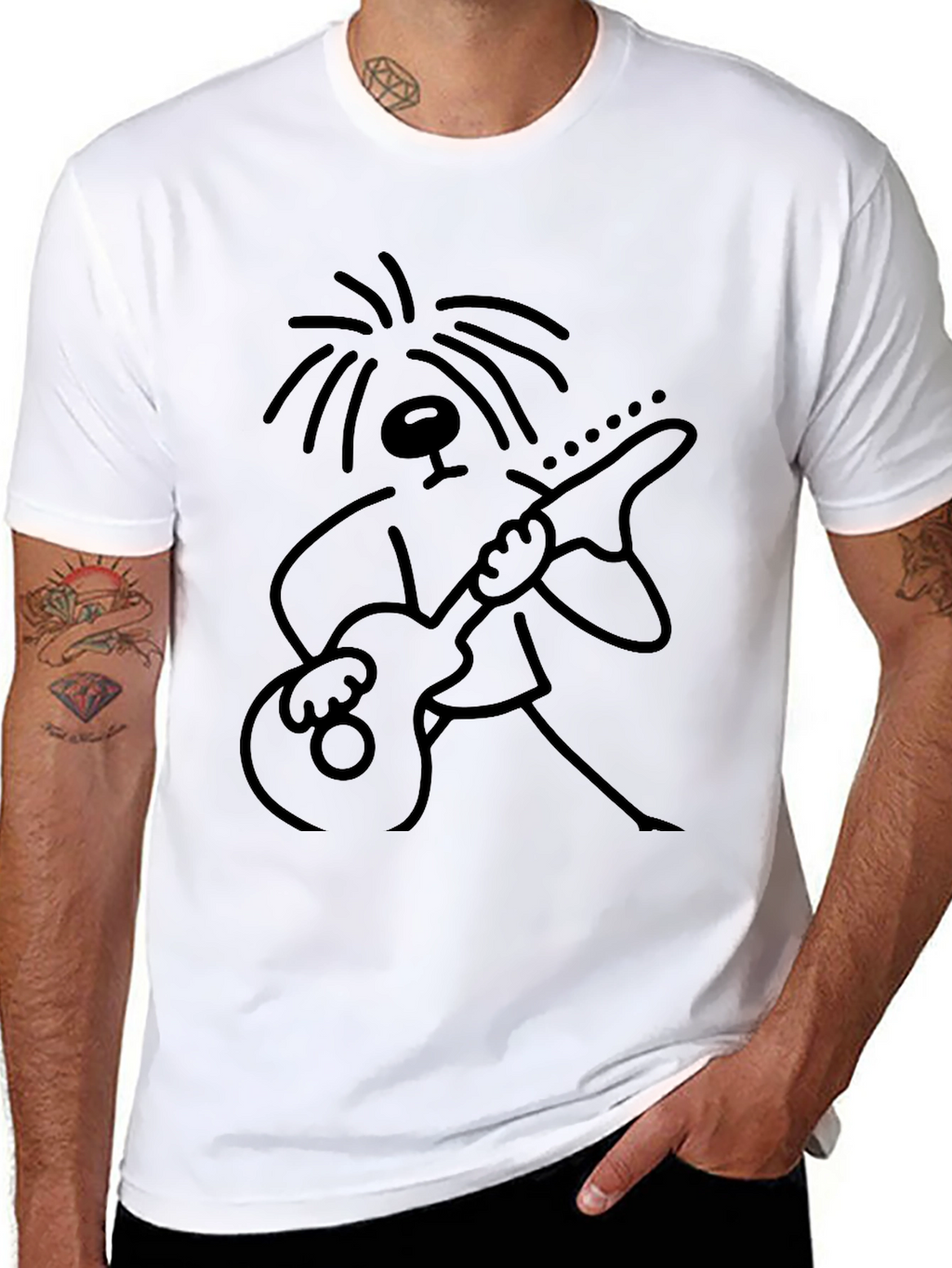 Guitar Player Graphic Tee - Black