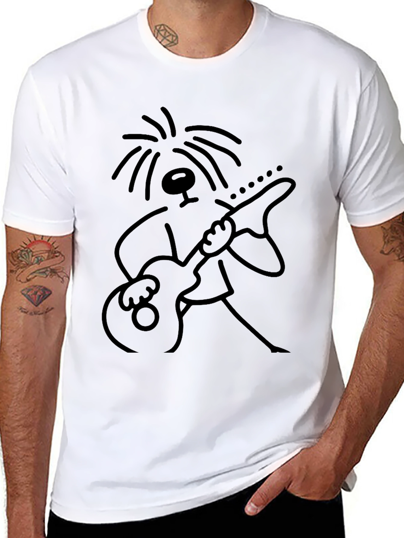 Guitar Player Graphic Tee - Black