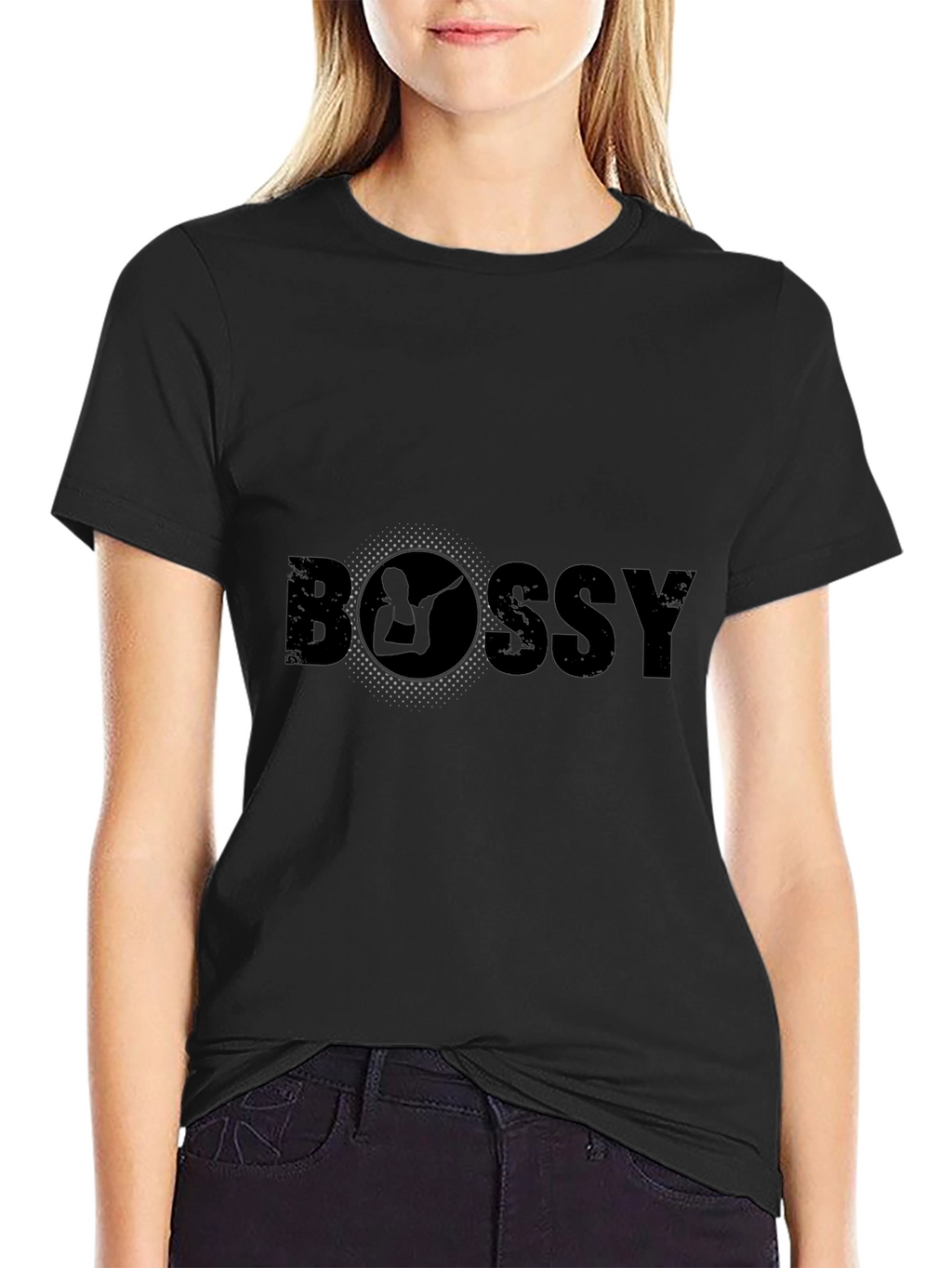 Bossy Graphic Tee - Cool Design Black T-Shirt