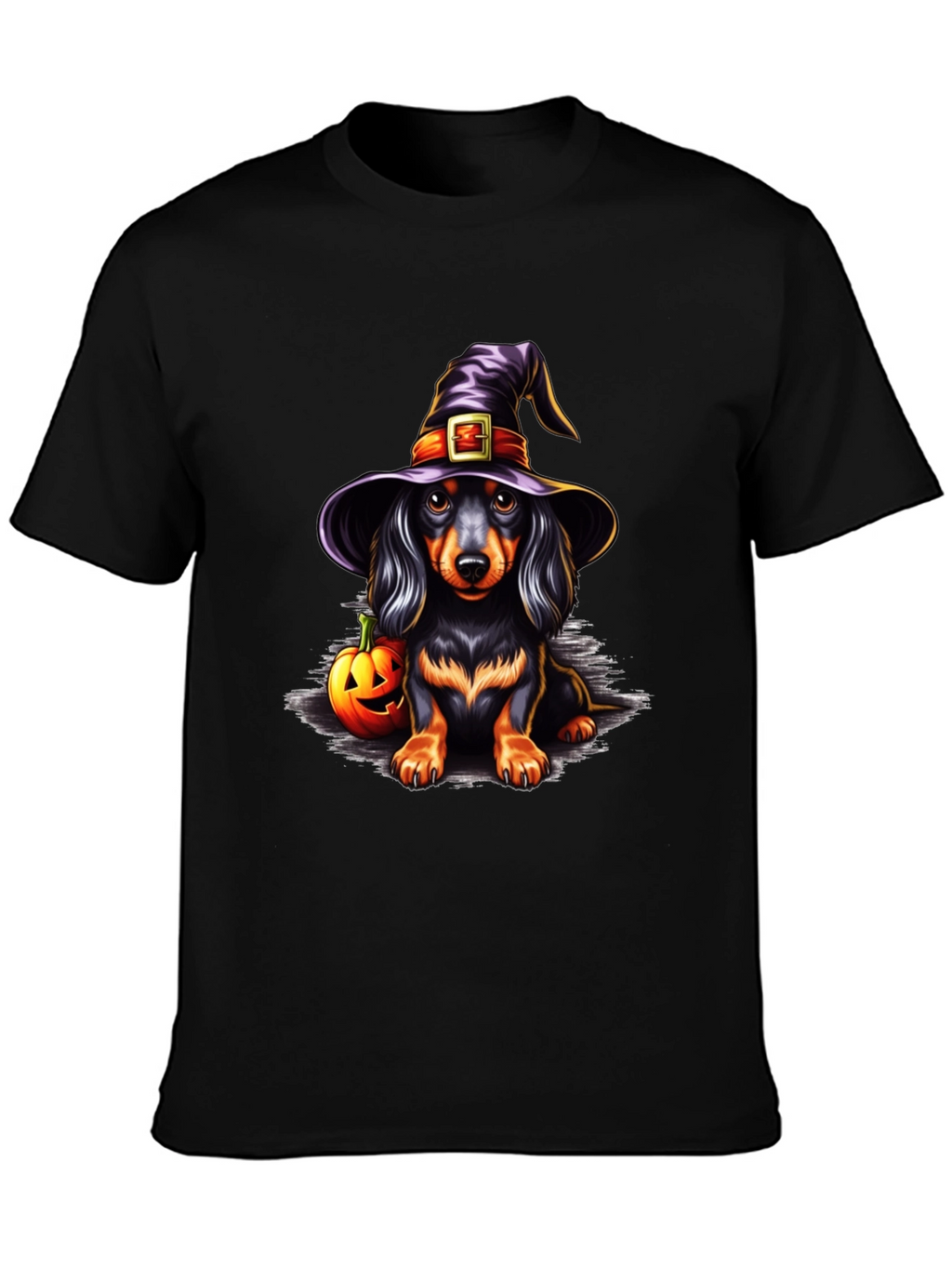 Halloween Dachshund Witch T-Shirt