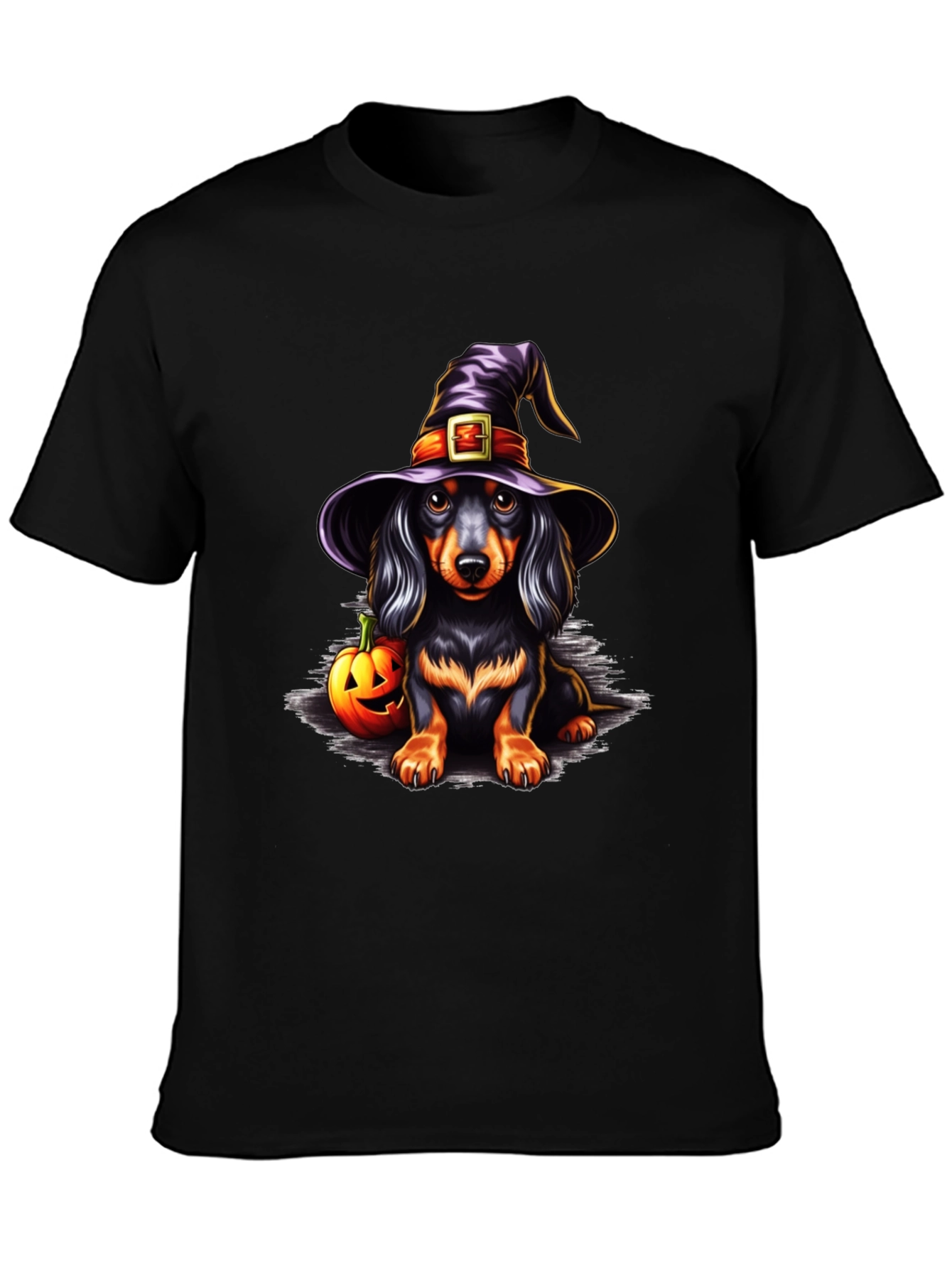 Halloween Dachshund Witch T-Shirt
