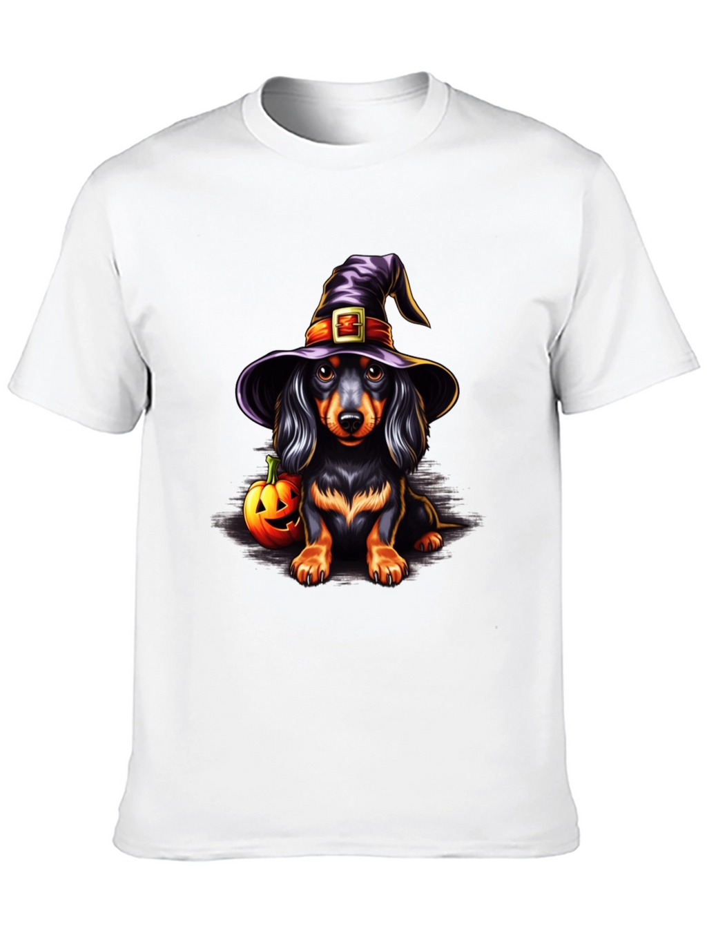Halloween Dachshund Witch T-Shirt