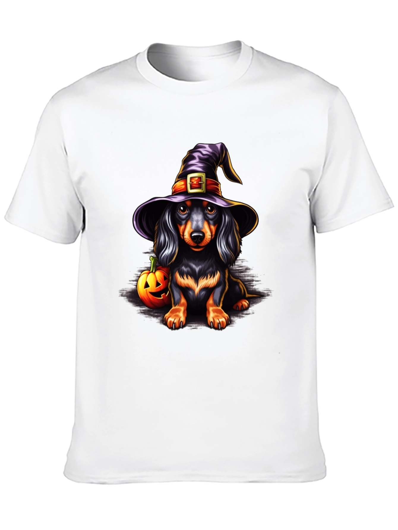 Halloween Dachshund Witch T-Shirt