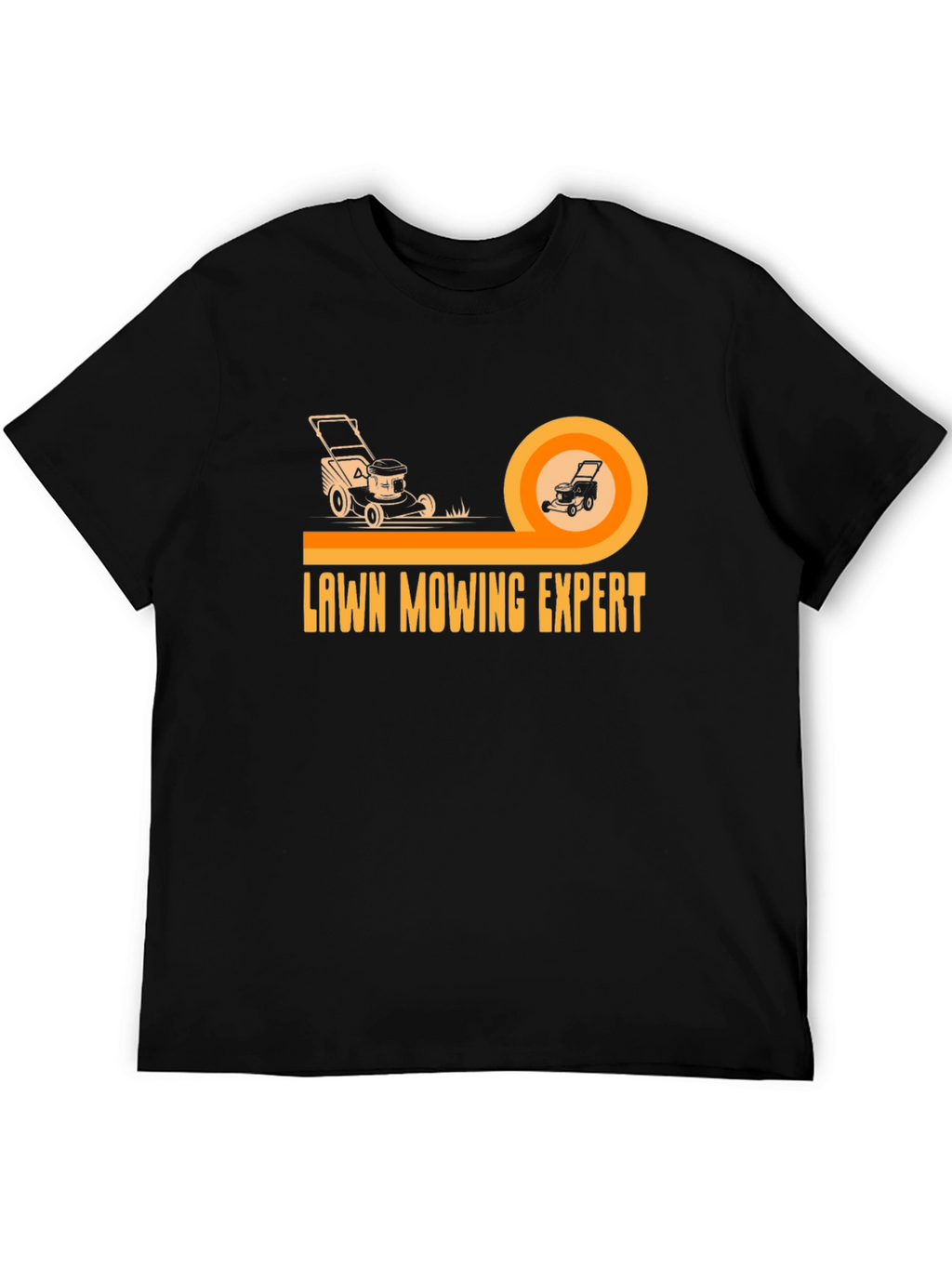 Lawn Mowing Expert Graphic Tee - Black Cotton T-Shirt