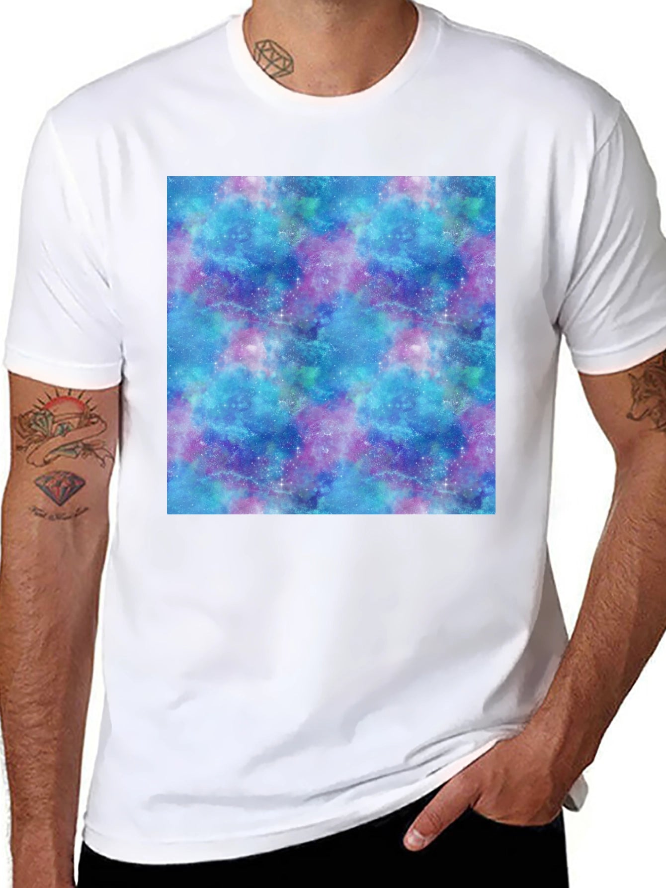 Galaxy Print Black T-Shirt