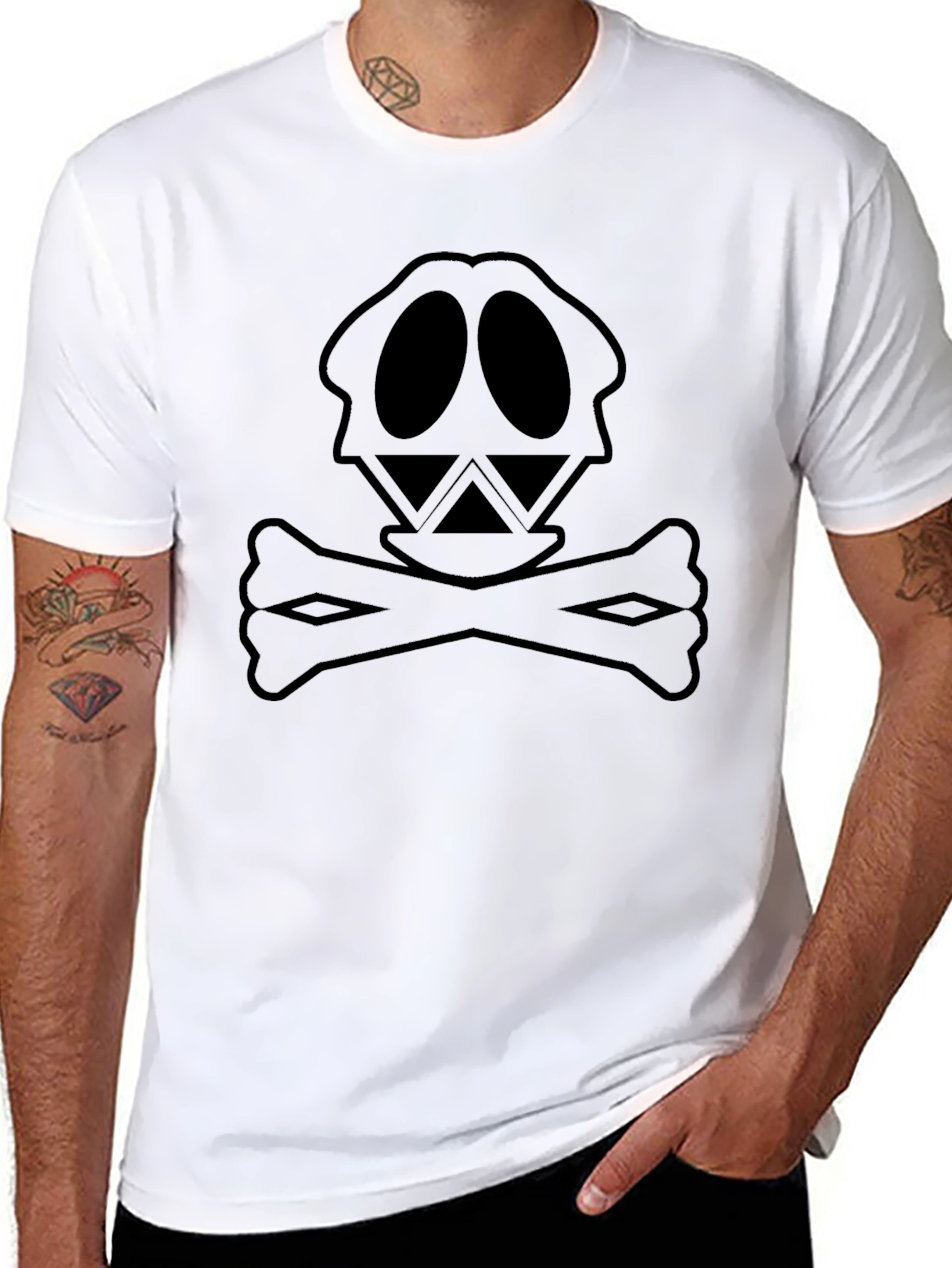 Skull & Crossbones Graphic Tee - Black