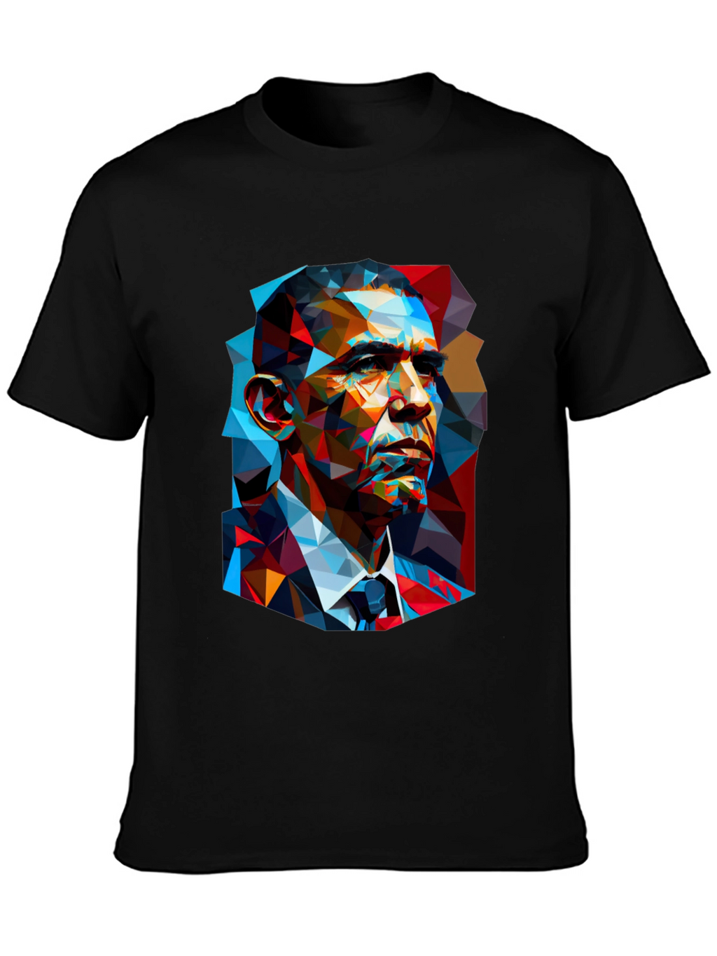 Obama Geometric Portrait Graphic T-Shirt