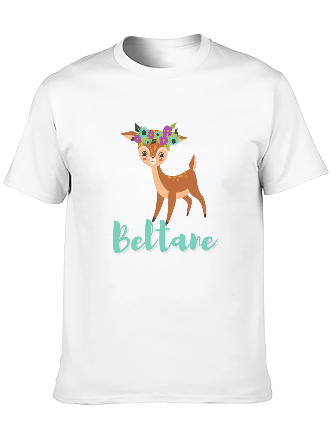Cute Deer Floral T-Shirt - Beltane Design