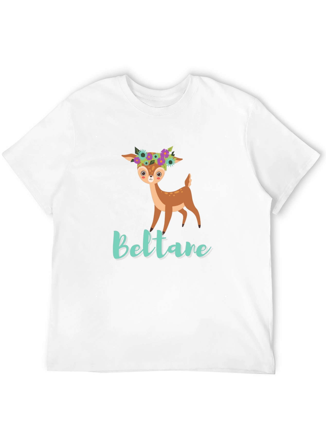 Cute Deer Floral T-Shirt - Beltane Design