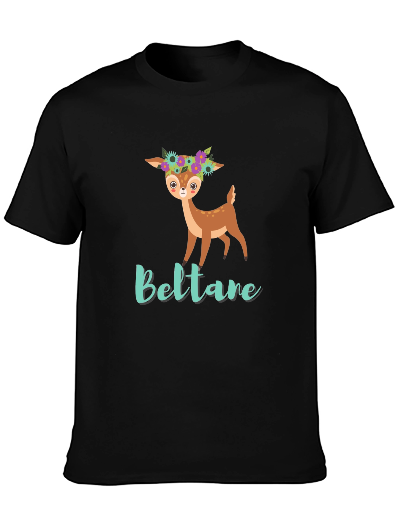 Cute Deer Floral T-Shirt - Beltane Design