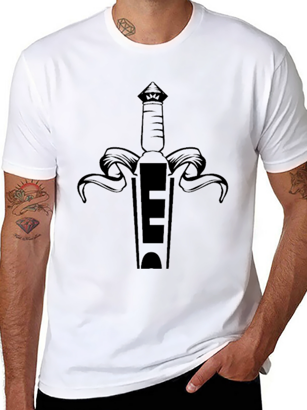 Black Sword Graphic T-Shirt - Edgy Design