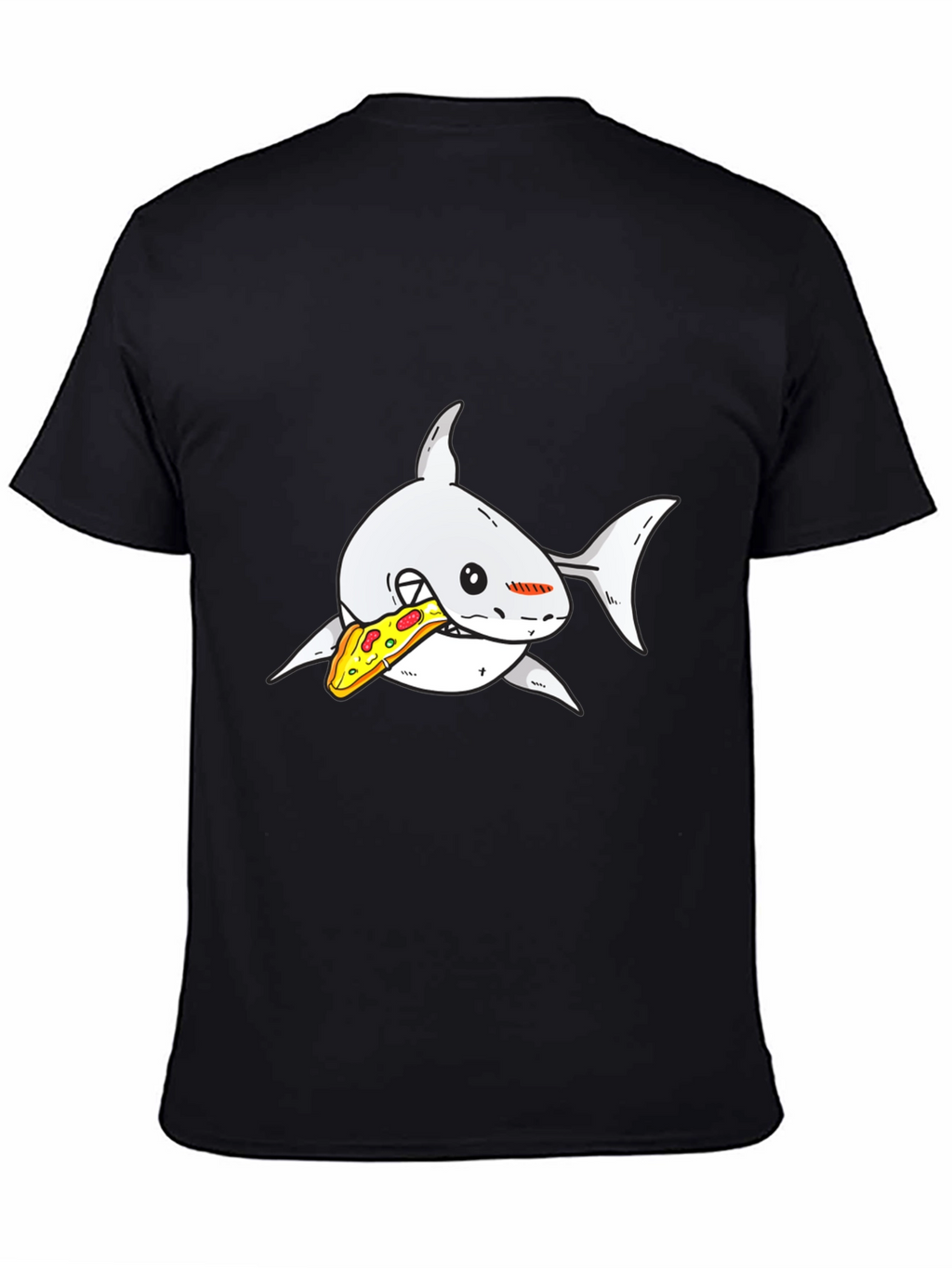 Shark Pizza Graphic Tee - Black Cotton T-Shirt