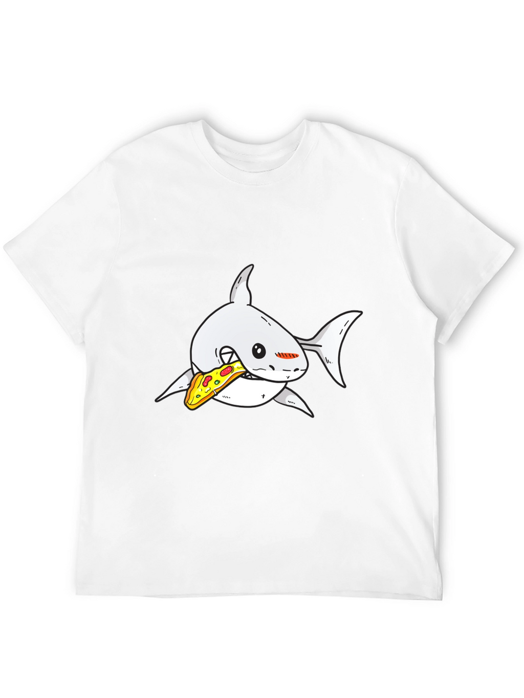Shark Pizza Graphic Tee - Black Cotton T-Shirt