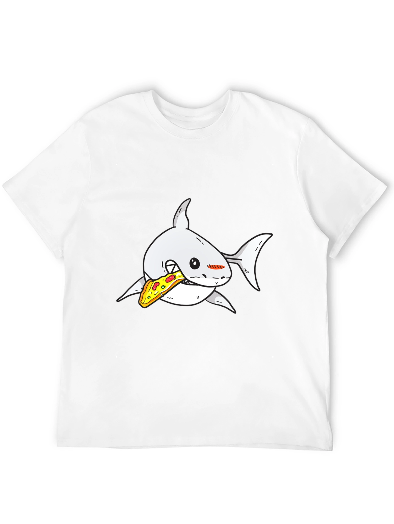 Shark Pizza Graphic Tee - Black Cotton T-Shirt