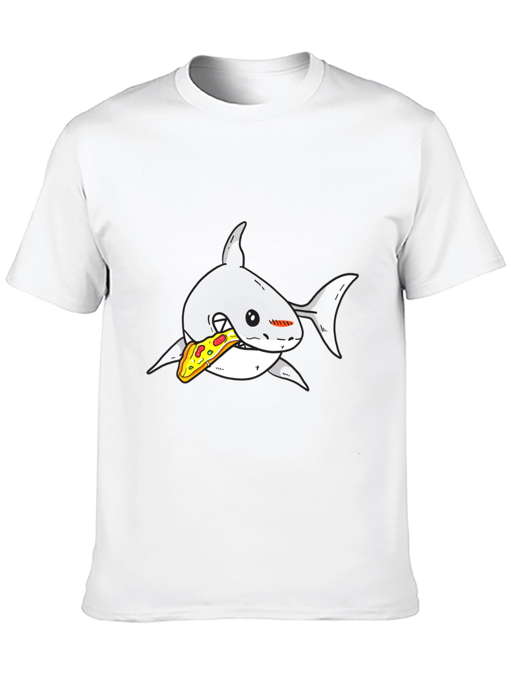 Shark Pizza Graphic Tee - Black Cotton T-Shirt