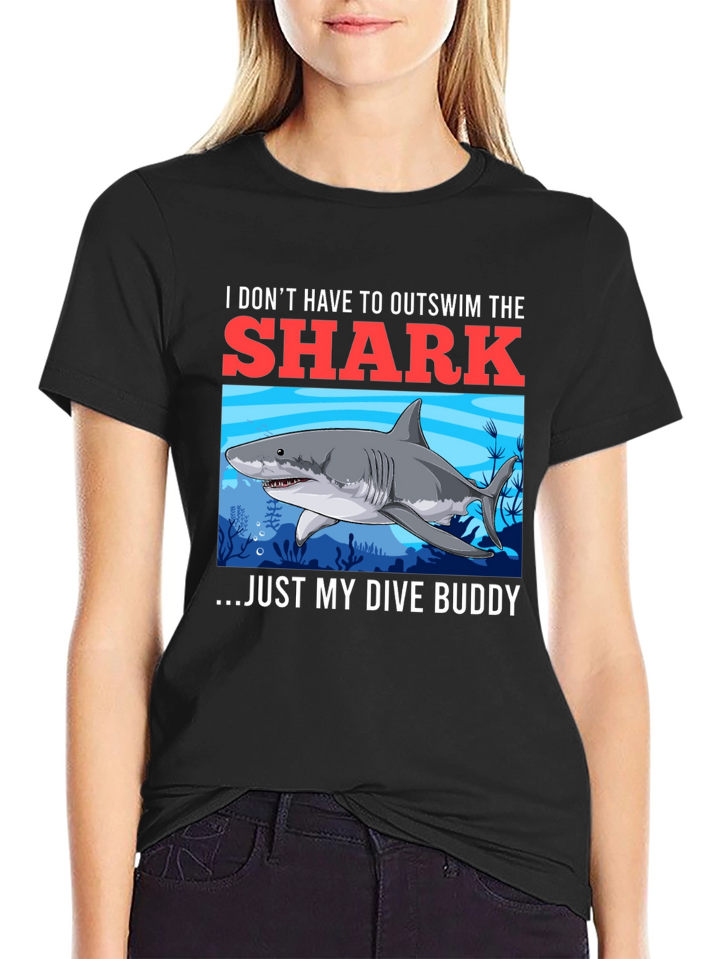 Shark Dive Buddy T-Shirt - Diver Humor Tee