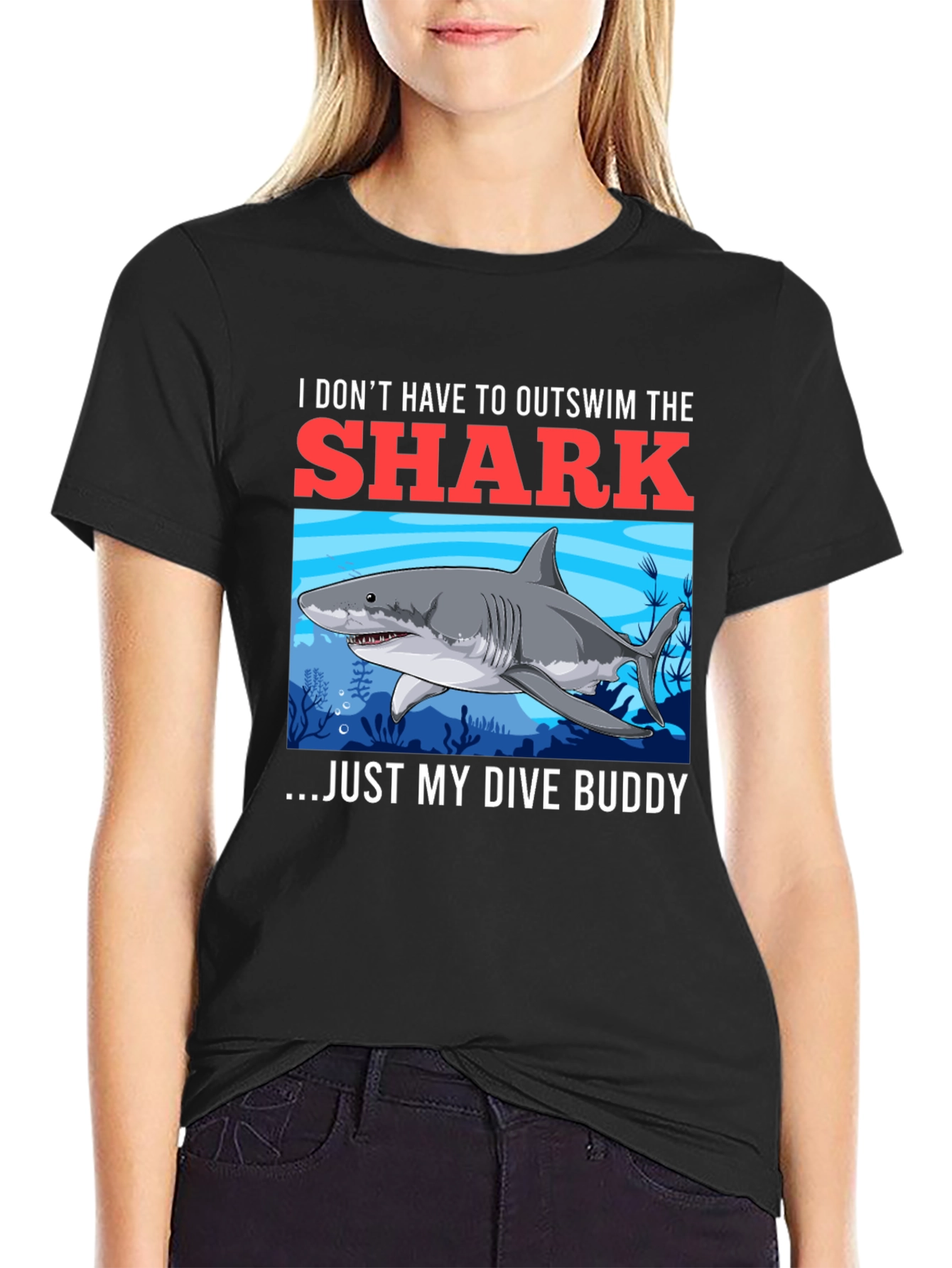 Shark Dive Buddy T-Shirt - Diver Humor Tee