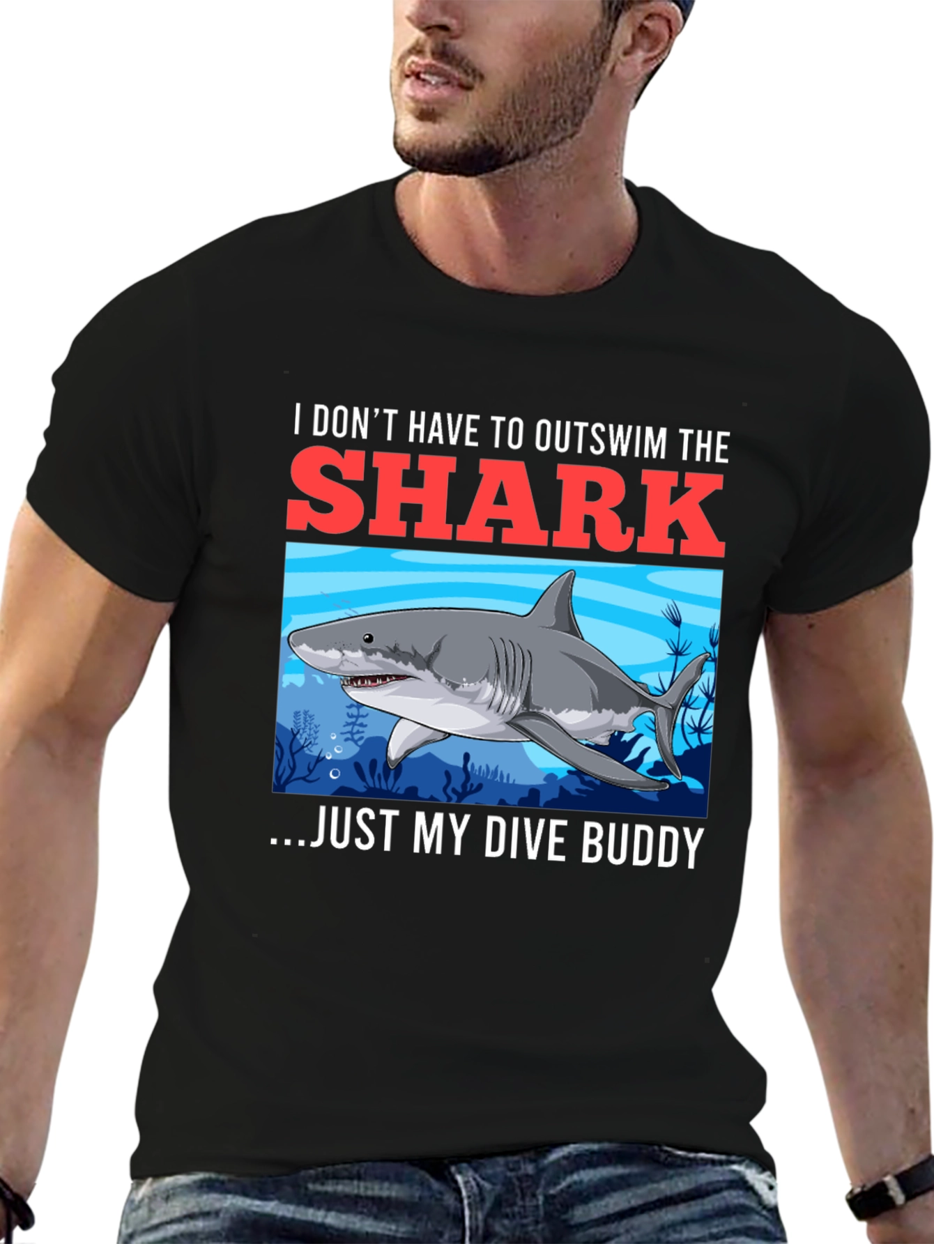 Shark Dive Buddy T-Shirt - Diver Humor Tee